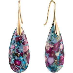 Stone Fishhook Dangle Drop Earrings Statement Earrings for Women Stone